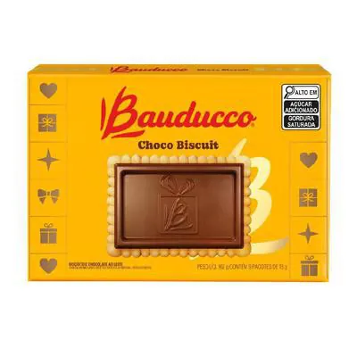 Caixa Presenteável Biscoito Bauducco Choco Biscuit 162g
