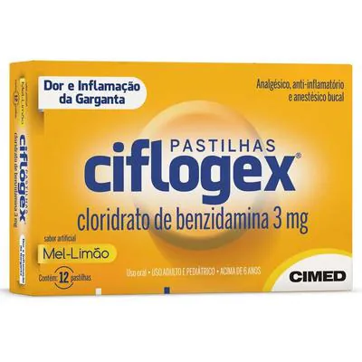 Ciflogex 12 Pastilhas Sabor Mel Limão