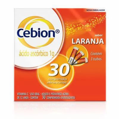 Vitamina C Cebion Laranja 1g 30 Comprimidos Efervescentes