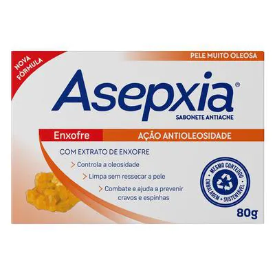 Sabonete Asepxia Extrato de Enxofre Antioleosidade 80g
