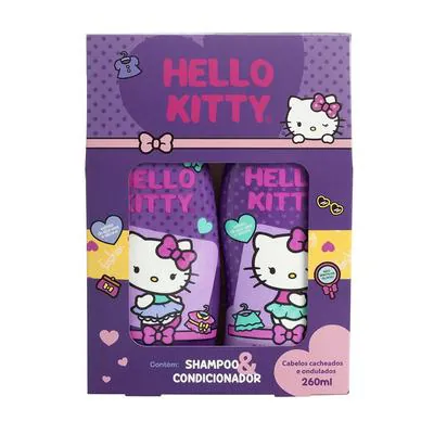 Kit Hello Kitty Cabelos Cacheados e Ondulados Shampoo + Condicionador 260ml