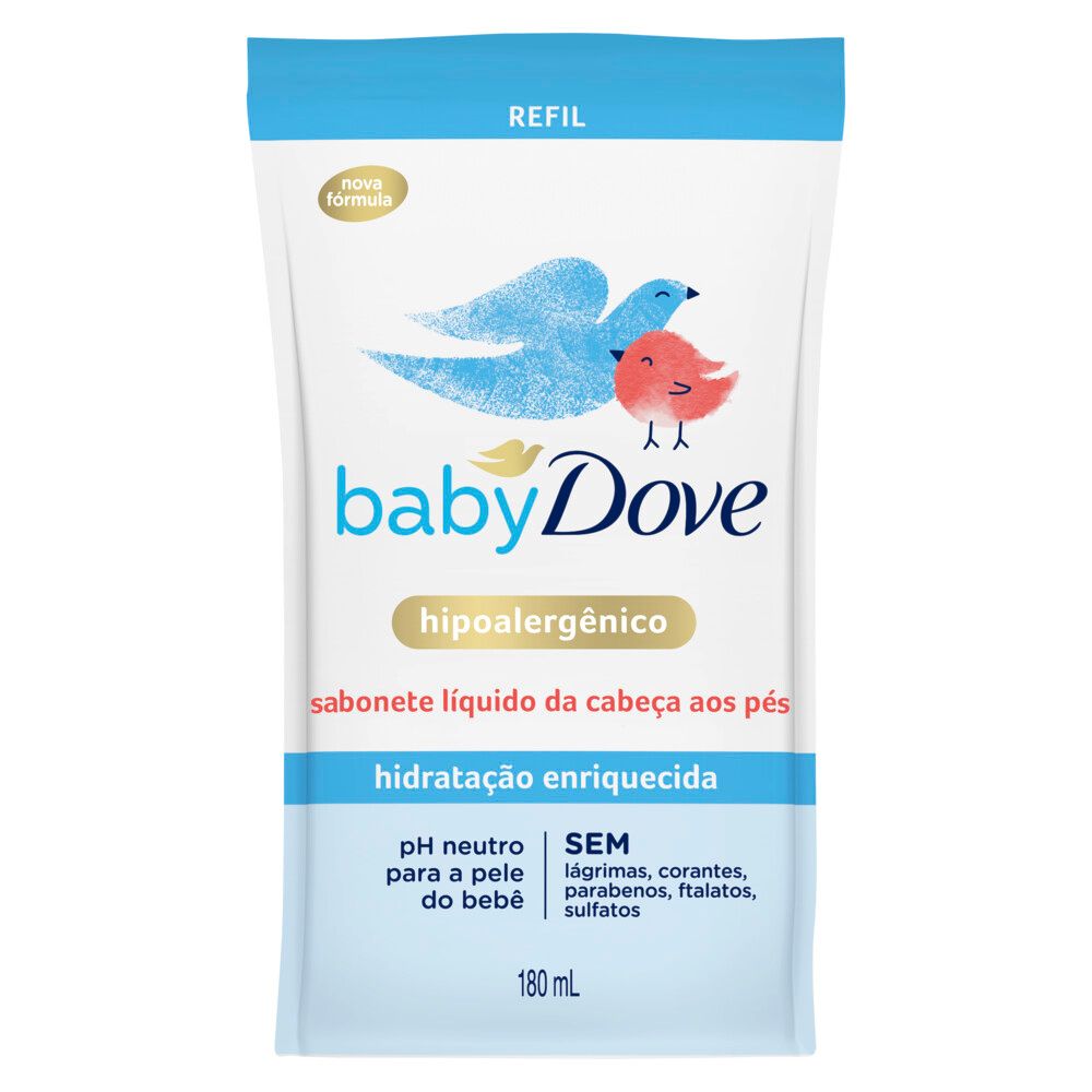 Sabonete Líquido Infantil Baby Dove Refil Hidratação Enriquecida 180ml