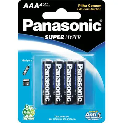 Pilha Panasonic Palito Ultra Hyper AAA  4 Unidades