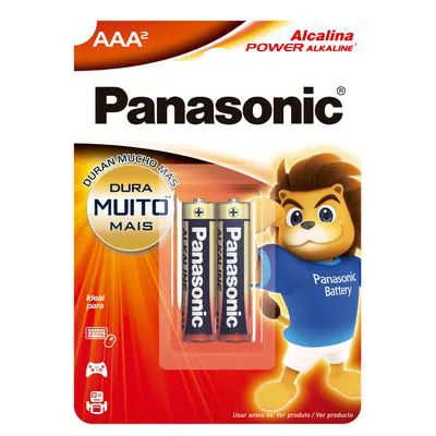Pilha Palito Alcalina Panasonic AAA 2 Unidades