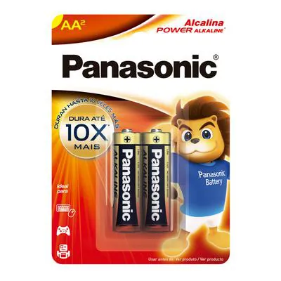 Pilha Alcalina Panasonic Pequena SM AA 2 Unidades