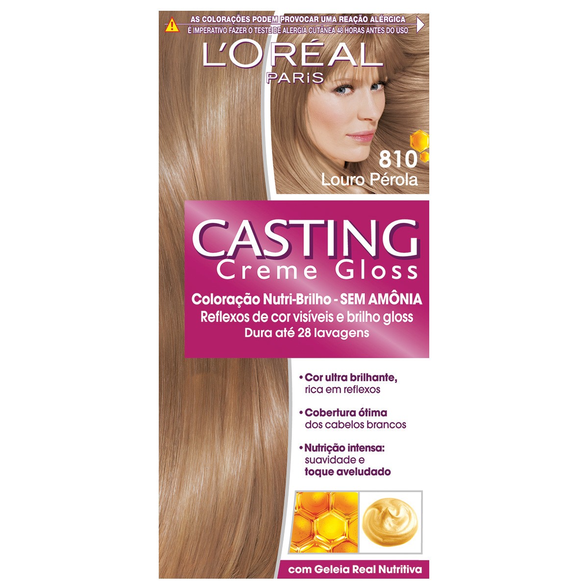 Tintura L’Oréal Casting Creme Gloss 810 Louro Pérola