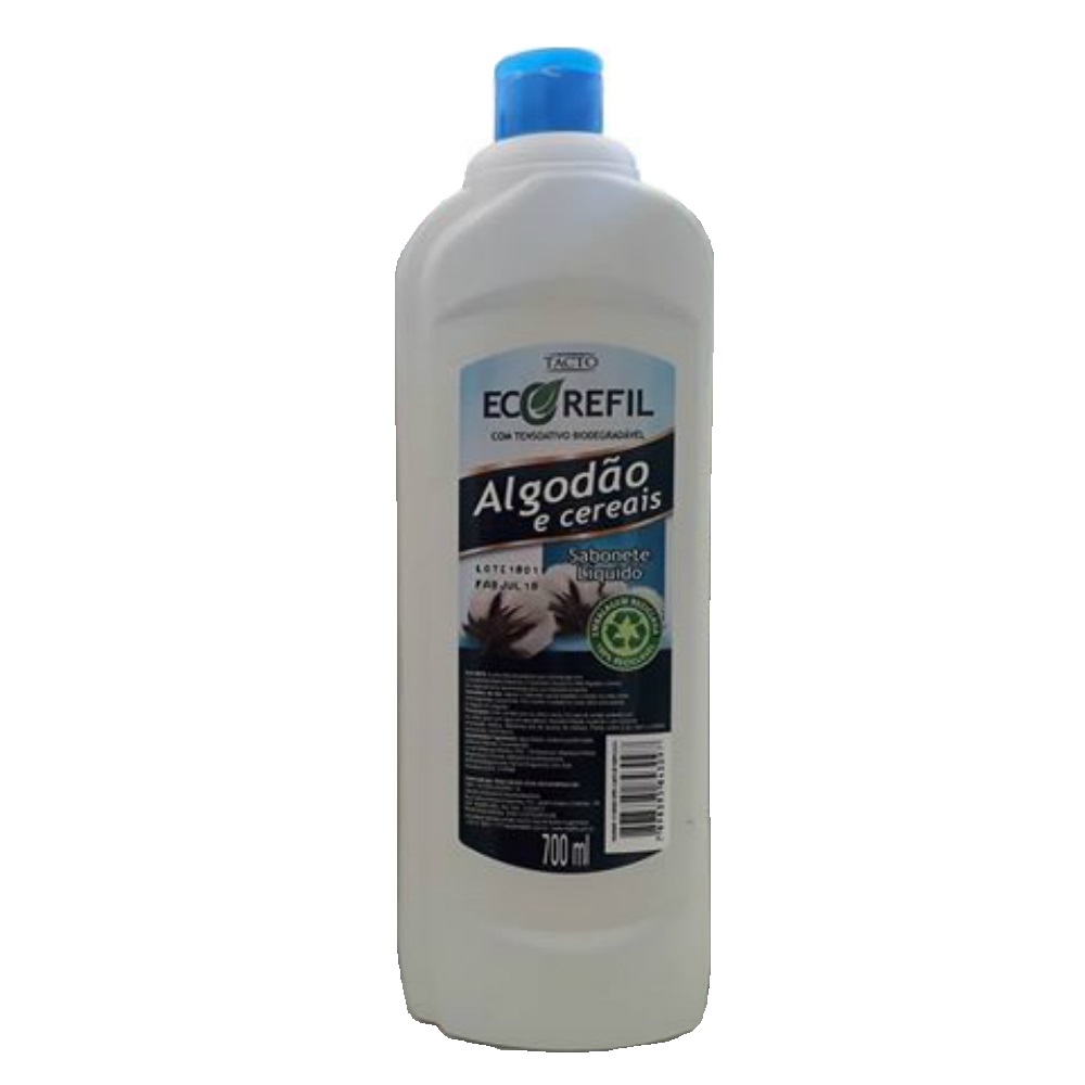 Sabonete Líquido EcoRefil Algodão e Cereais 700ml - Tacto