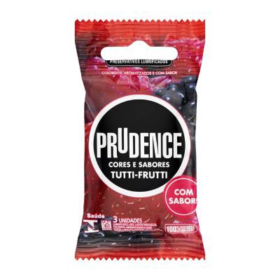 Preservativo Prudence Cores e Sabores Tutti Frutti 3 Unidades
