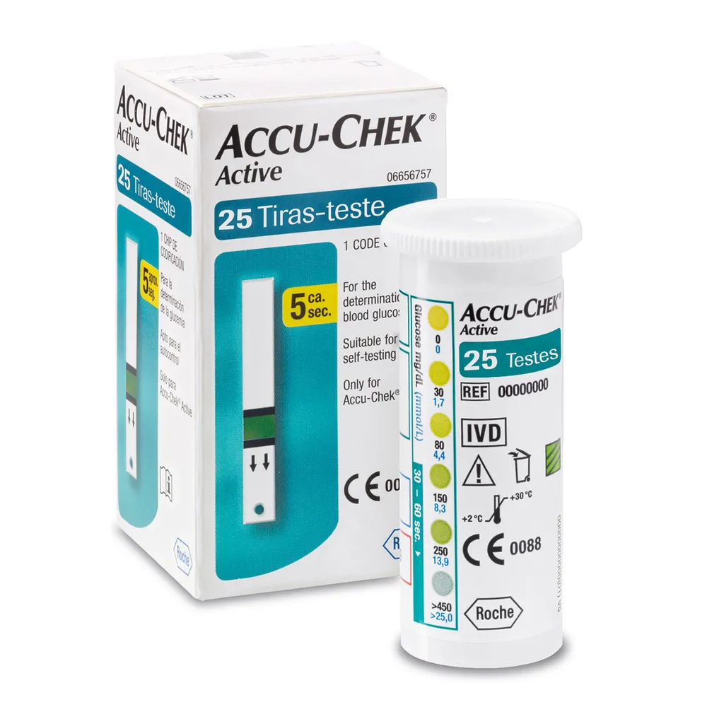 Tiras para Controle de Glicemia Accu-Chek Active 25 Unidades