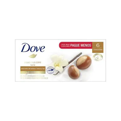 Kit Sabonete Dove Delicious Care Karité e Baunilha 6 Unidades
