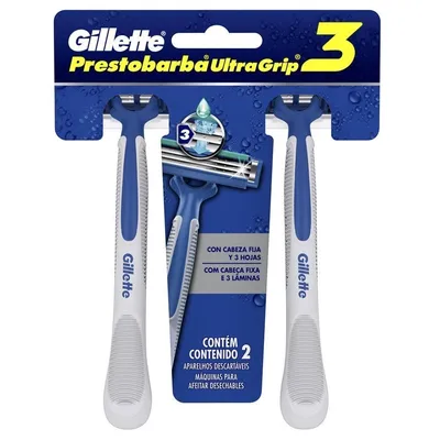 Aparelho de Barbear Gillette Prestobarba UltraGrip3 2 Unidades