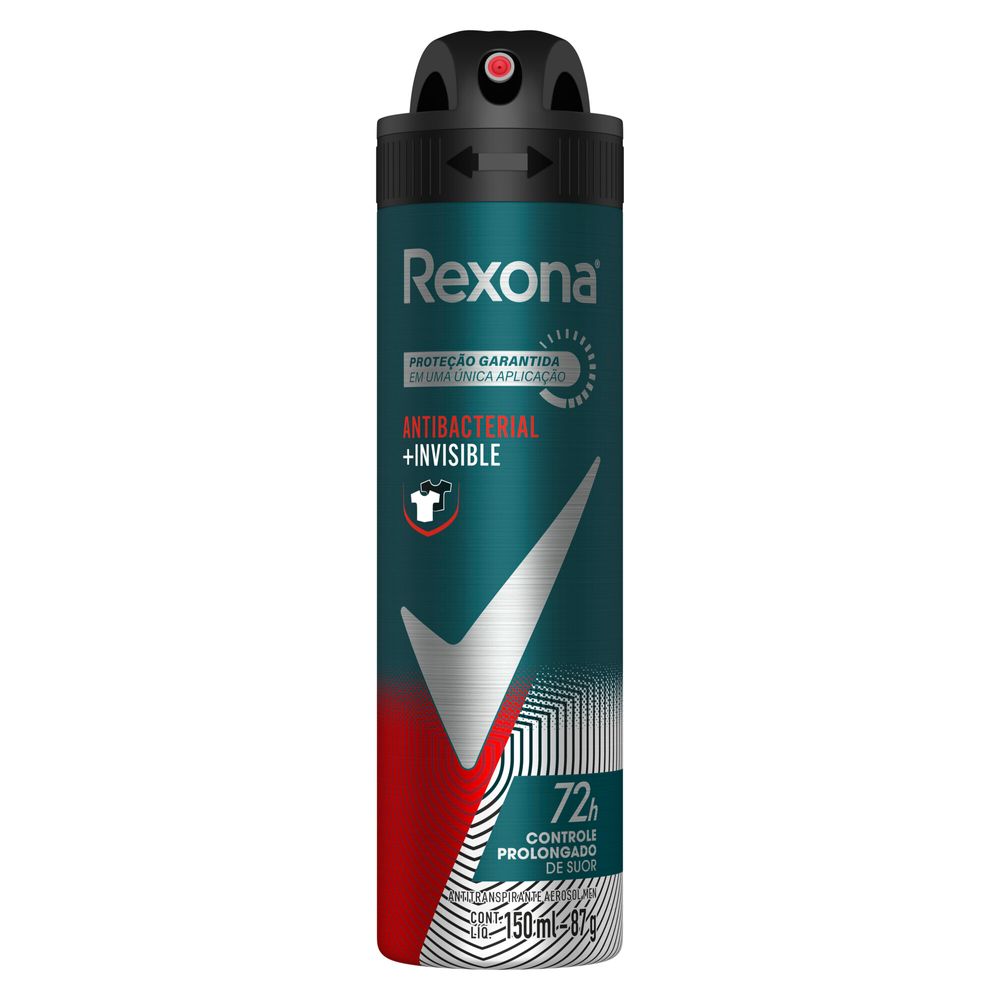 Desodorante Rexona Men Antibacterial + Invisible 150ml