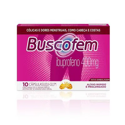 Buscofem 400mg Ibuprofeno 10 Cápsulas