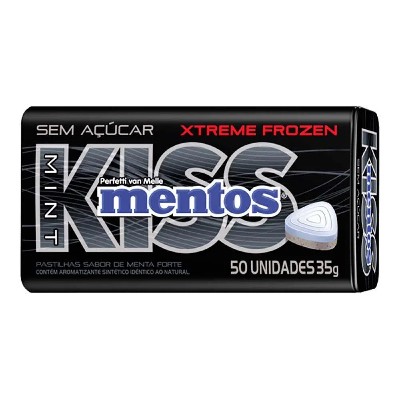 Bala Sem Açúcar Mentos Kiss Mint Xtreme Frozen 35g
