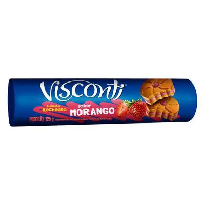 Biscoito Recheado Visconti Morango 125g