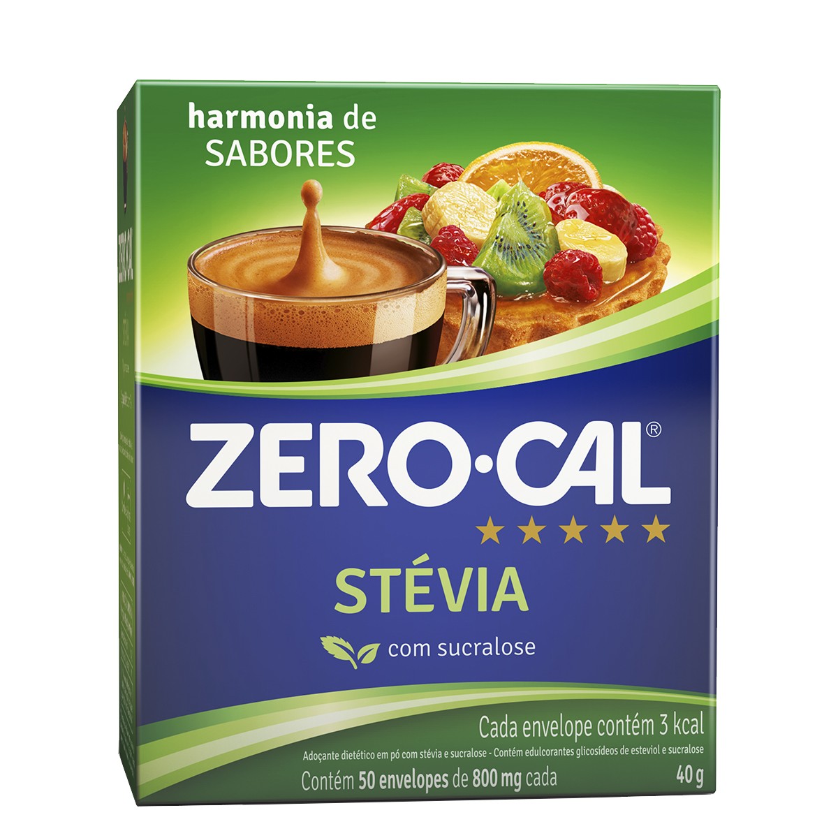 Adoçante Zerocal Stevia 50 Envelopes