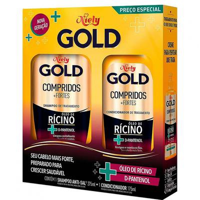 Kit Niely Gold Compridos e Fortes com Shampoo 300ml e Condicionador 200ml