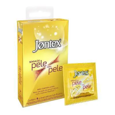 Preservativo Jontex Pele com Pele 4 Unidades