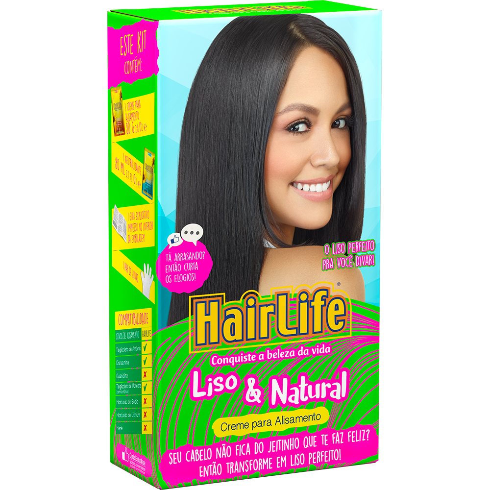 Creme Alisante HairLife Liso e Natural 180g