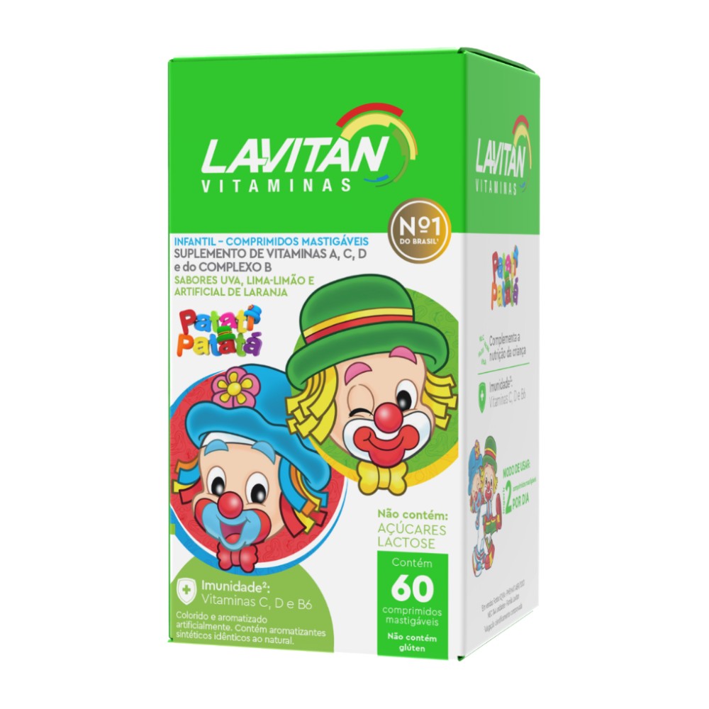 Lavitan Kids Patati Patata Laranja 60 Comprimidos Mastigável