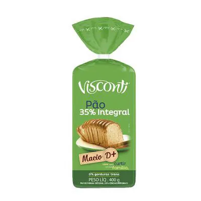 Pão de Forma Fatiado Integral Visconti 400g