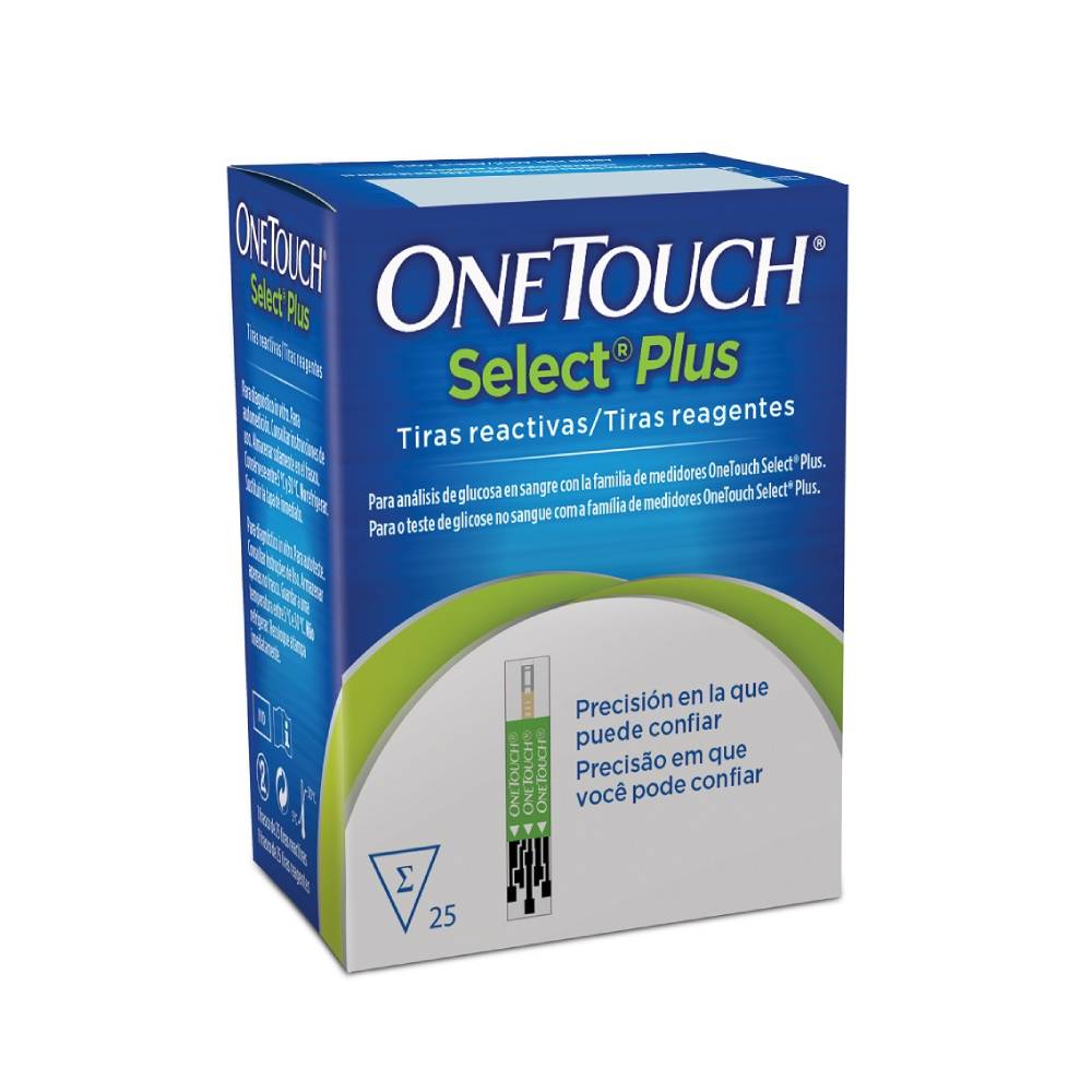 Tiras Para Medição de Glicose OneTouch Select Plus 25 unidades