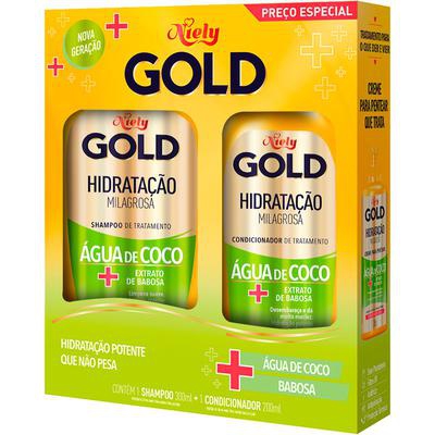 Kit Niely Gold Hidratação Milagrosa Shampoo 300ml e Condicionador 200ml