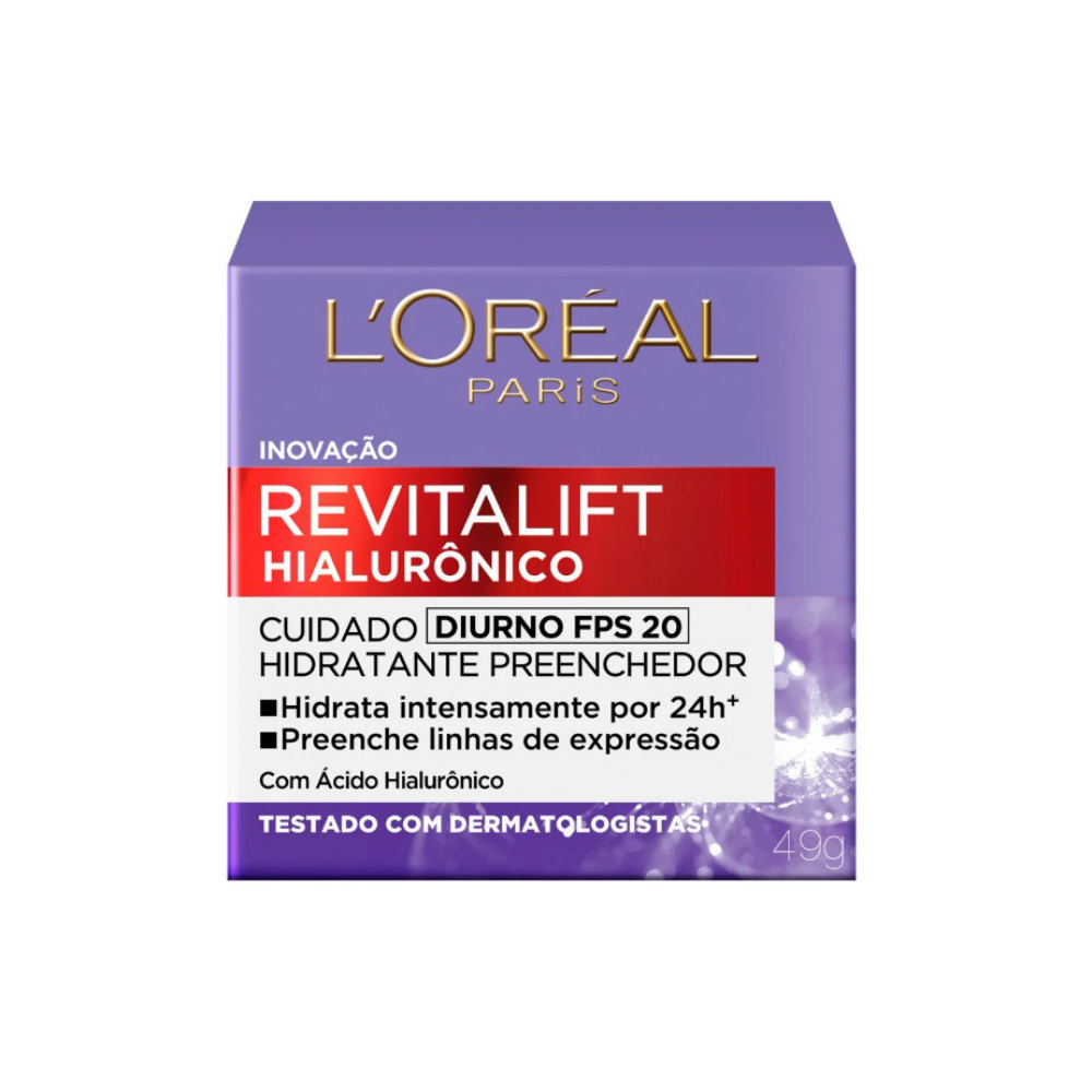 Creme Facial Anti-Idade L'Oréal Revitalift Hialurônico Diurno FPS20 49g