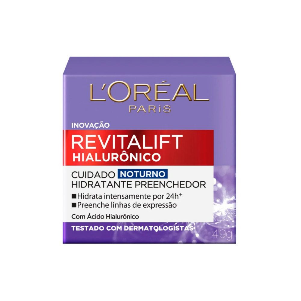 Creme Facial Anti-Idade L'Oréal Revitalift Hialurônico Noturno 49g