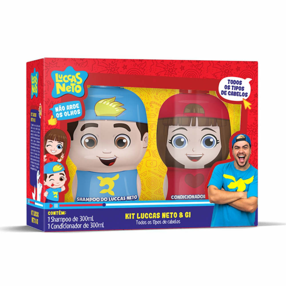 Kit Infantil Luccas Neto 3D com Shampoo e Condicionador 300ml