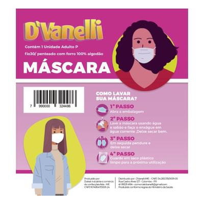 Máscara de Proteção Feminina Algodão DVanelli