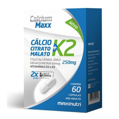 Calcium Maxx e Vitamina K2 60 Cápsulas Maxinutri