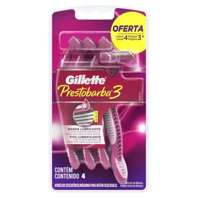 Aparelho para Depilação Gillette Prestobarba3 Leve 4 Pague 3