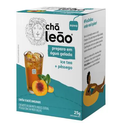 Chá Gelado Leão Ice Tea Pêssego 10 Sachês