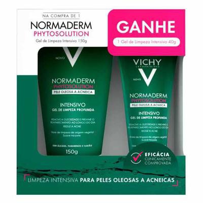 Kit Gel de Limpeza Anti-Acne Com Ácido Salicílico Vichy Normaderm Phytosolution 150g + 40g