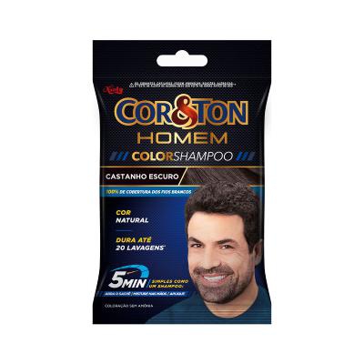 Tintura Cor&Ton Homem Color Shampoo Castanho Escuro