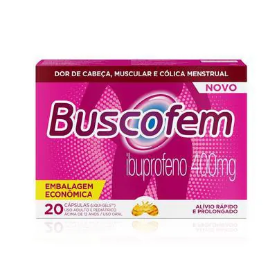 Buscofem 400mg Ibuprofeno 20 Cápsulas