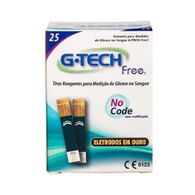 Tiras Reagentes para Medição de Glicose G-Tech Free 1 com 25 Unidades