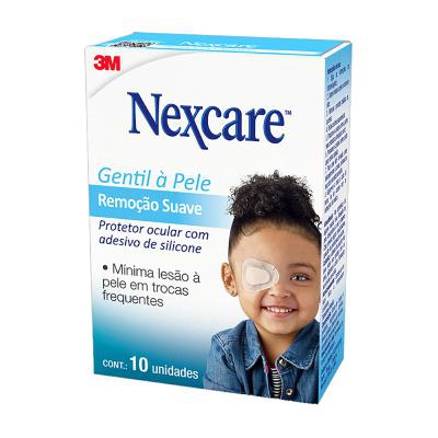 Protetor Ocular Infantil Nexcare Gentil à Pele Remoção Suave 10 Unidades