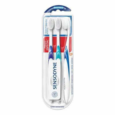 Kit Escova Dental Sensodyne Gentle 3 Unidades