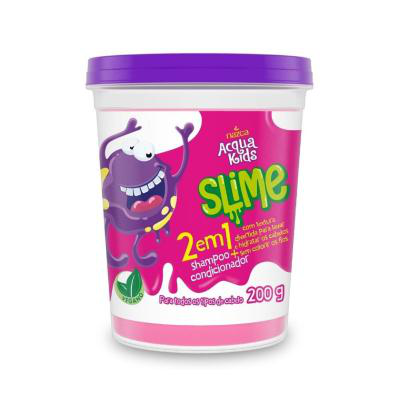 Shampoo Acqua Kids Slime 2 em 1 Rosa 200g