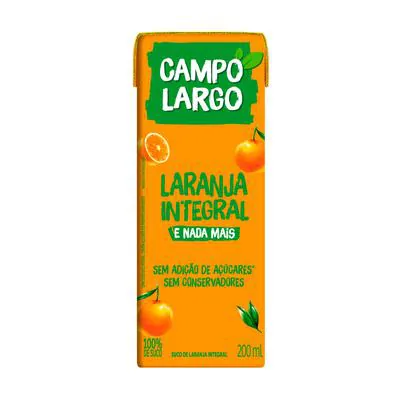 Suco de Laranja Campo Largo Integral TP 200ml
