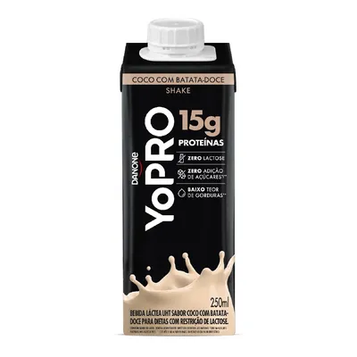 Bebida Láctea Danone Yopro 15g de Proteína Coco e Batata Doce 250ml
