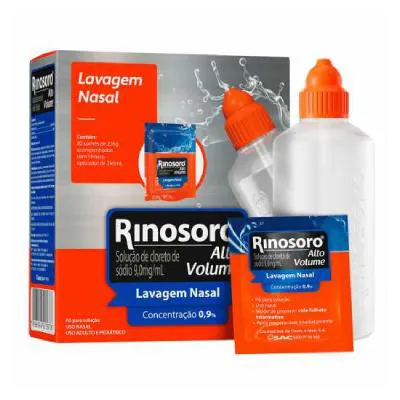 Rinosoro Alto Volume Cloreto De Sódio 9,0Mg/Ml Descongestionante Nasal Spray 30 Sachês + Frasco Aplicador