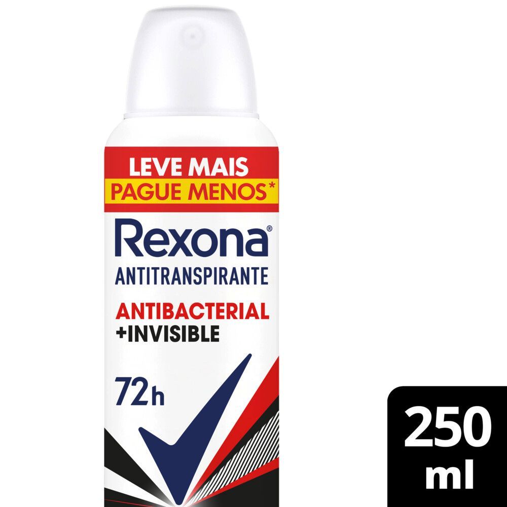 Antitranspirante Aerosol Rexona Antibacterial+Invisible 250ml