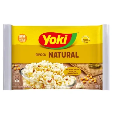 Pipoca para Microondas Yoki Sabor Natural 90g