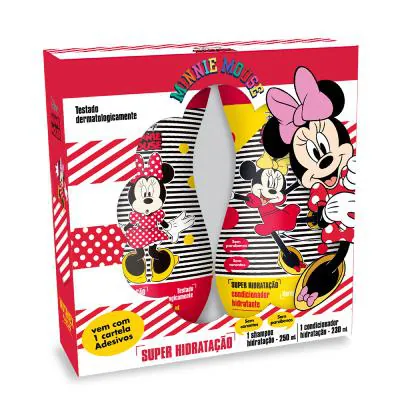 Kit Minnie Mouse Suave Shampoo 250ml + Condicionador 230ml + Cartela Adesivos Grátis