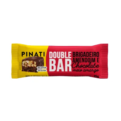 Barra de Cereal Pinati Double Bar Brigadeiro e Amendoim Cobertura de Chocolate 35g