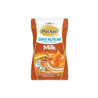 Bala Pocket Zero Açucar Milk 23g