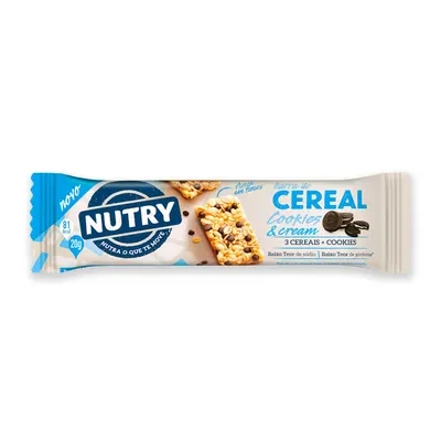 Barra Cereal Nutry Cookies Cream 20g